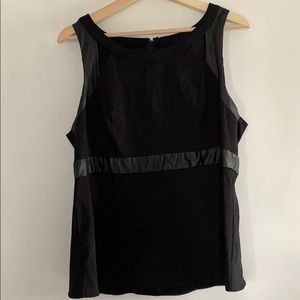 Torrid faux leather trim peplum tank